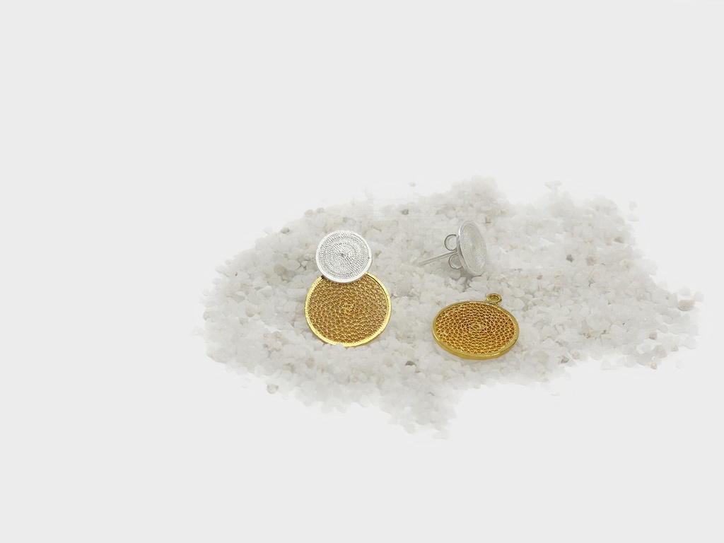 PAR ARETES IDENTIDAD EN PLATA