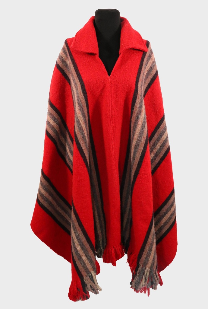 PONCHO LANA DE OVEJA TEJIDO EN TELAR