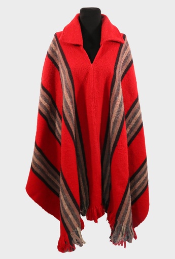 [LNP33] PONCHO LANA DE OVEJA TEJIDO EN TELAR